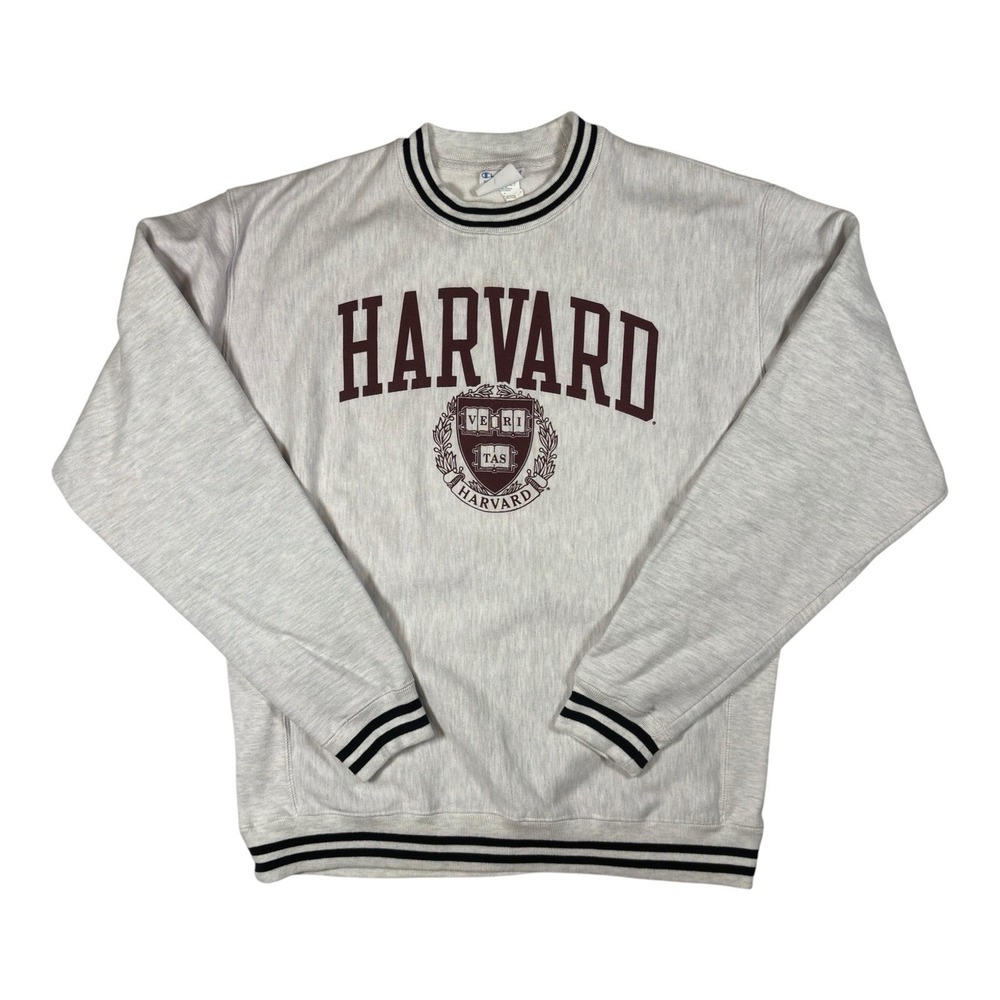 Champion Harvard Sweatshirt Mens L Gray Reverse Weave Crewneck Pullover Classic‎